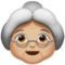 Old Woman - Medium Light emoji on Apple
